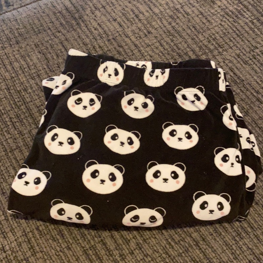Black and white panda print pajama pants